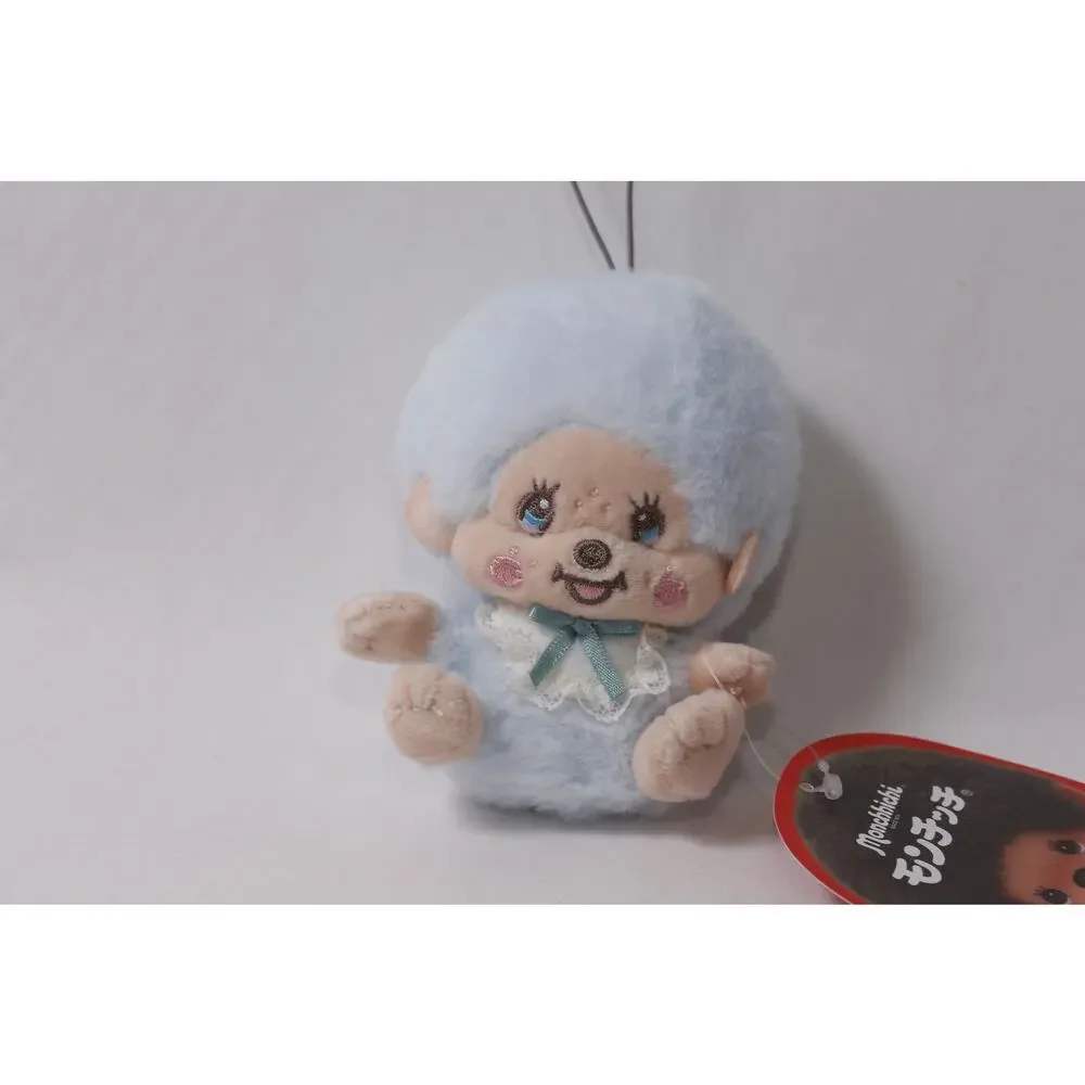 Sekiguchi Monchhichi Japan Blue Plush Keychain Charm w Tag ~ 260730-WH 467